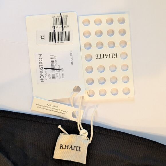 Khaite Black Jersey Knit Ribbed Midi Skirt Black Sz M Medium - Picture 2 of 5